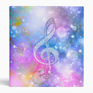 Awesome shining effects treble clef soft colours binder