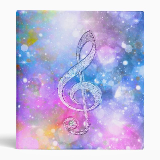 Awesome shining effects treble clef soft colours binder (Front)