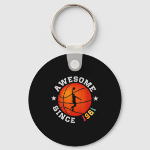 Awesome Shirt Birthday Basketball Player 65 Old Keychain
