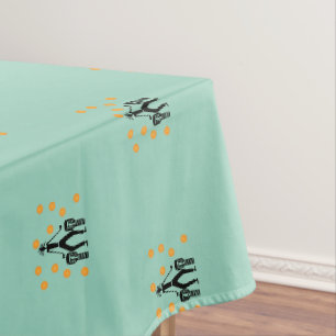 Awesome Silhouette drum player Pattern Tablecloth