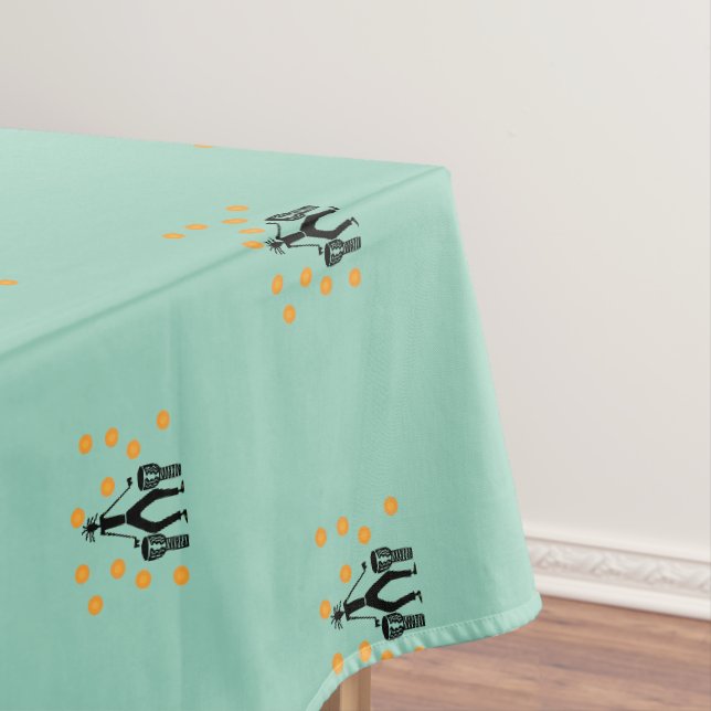 Awesome Silhouette drum player Pattern Tablecloth (In Situ)