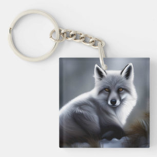 Awesome Silver Fox Keychain