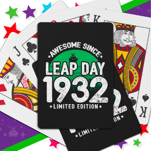 Awesome Since 1932 Leap Year Day Feb 29 Birthday Playing Cards