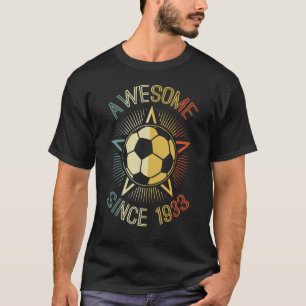 Awesome Since 1933 Soccer Birthday Retro Team Bday T-Shirt