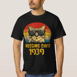 Awesome Since 1939 Birthday Gift Cat Lover 1939 T-Shirt