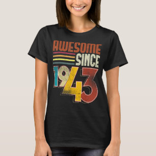 Awesome Since 1943 80th Birthday Retro Vintage T-Shirt