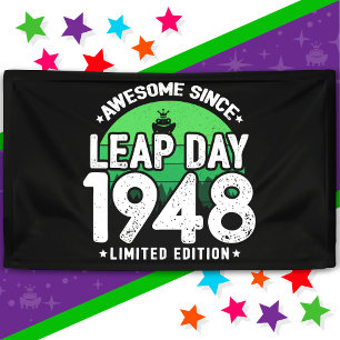 Awesome Since 1948 Leap Year Day Feb 29 Birthday Banner