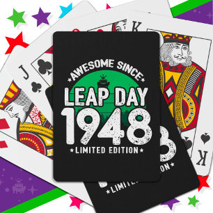 Awesome Since 1948 Leap Year Day Feb 29 Birthday Playing Cards