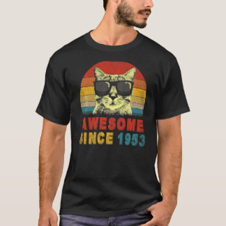 Awesome Since 1953 70th Birthday Cat T-Shirt