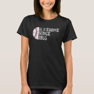 Awesome Since 1955 68th Birthday Baseball 68 year T-Shirt