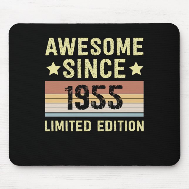 Awesome Since 1955 Retro 67 Years Old Birthday Mouse Pad (Front)