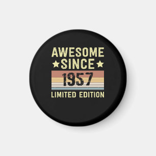 Awesome Since 1957 Retro 65 Years Old Birthday Magnet