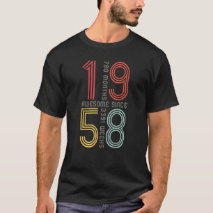 Awesome Since 1958 65th Birthday 65 Years Old Ret T-Shirt