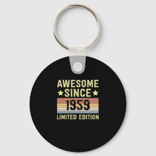Awesome Since 1959 Retro Funny Birthday Party Keychain