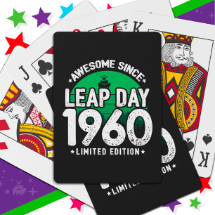 Awesome Since 1960 Leap Year Day Feb 29 Birthday Playing Cards