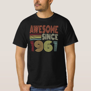 Awesome Since 1961 Retro Born In 1961 Birthday T-Shirt