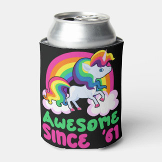 Awesome Since 1961 Unicorn  Can Cooler