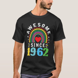 Awesome Since 1962 60Th Birthday Rainbow Gifts Bor T-Shirt