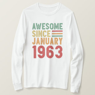 Awesome Since 1963 60th Birthday Vintage Gift T-Shirt