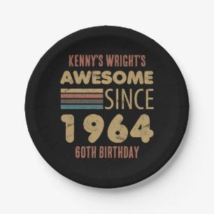 Awesome Since 1964 60th Birthday Paper Plate