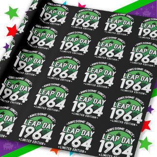 Awesome Since 1964 Leap Year Day Feb 29 Birthday Wrapping Paper