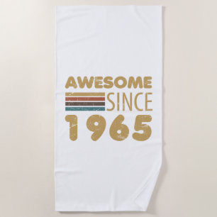 Awesome Since 1965 60th Birthday Beach Towel