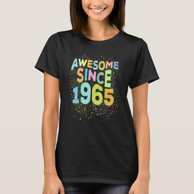 Awesome Since 1965  Retro 57 Years Old 57th Birthd T-Shirt (Front)