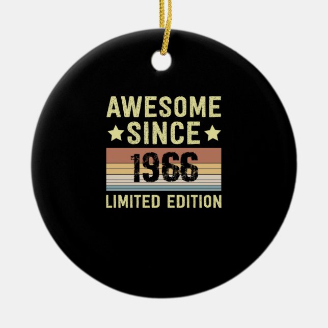 Awesome Since 1966 Birthday Ceramic Ornament (Front)