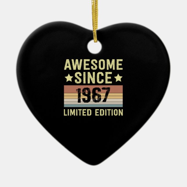 Awesome Since 1967 Birthday Ceramic Ornament (Front)