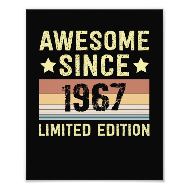 Awesome Since 1967 Birthday Photo Print (Front)