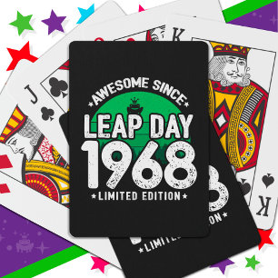 Awesome Since 1968 Leap Year Day Feb 29 Birthday Playing Cards
