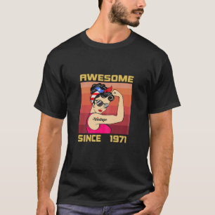 Awesome Since 1971 50 Years Old For Women Retro Vi T-Shirt