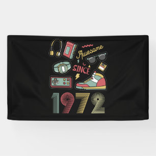 Awesome Since 1972 Vintage Retro 50th Birthday Banner