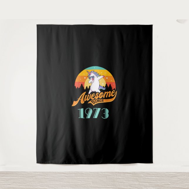 Awesome since 1973 - Year of Birth & Birthday Gift Tapestry (Front)