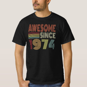 Awesome Since 1974 Retro Born In 1974 Birthday T-Shirt