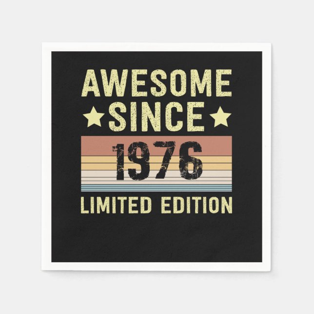 Awesome Since 1976 Birthday Napkin (Front)