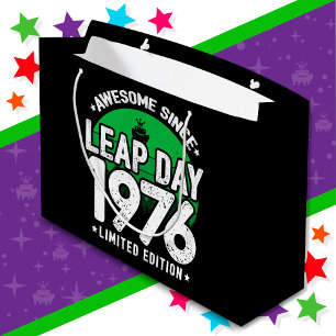 Awesome Since 1976 Leap Year Day Feb 29 Birthday Large Gift Bag