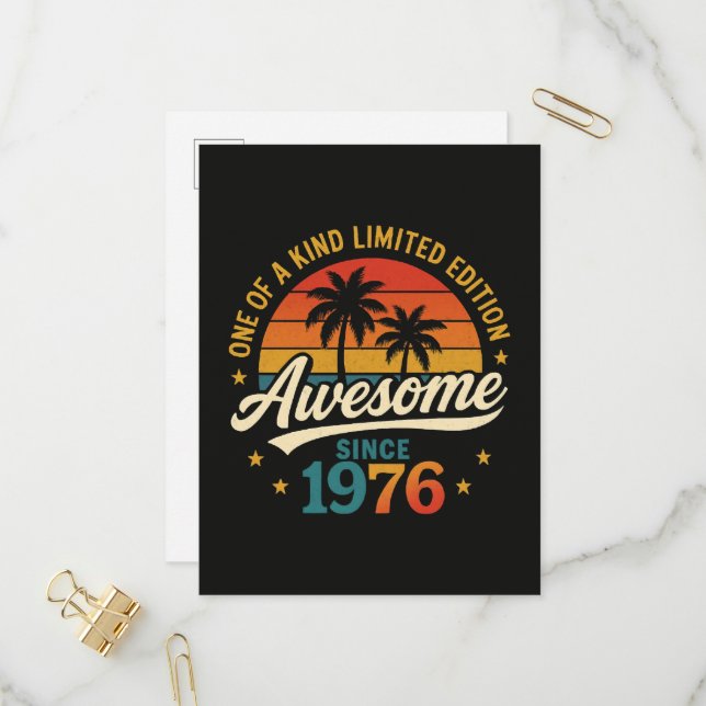 Awesome Since 1976 One Of A Kind Invitation Postcard (Front/Back In Situ)