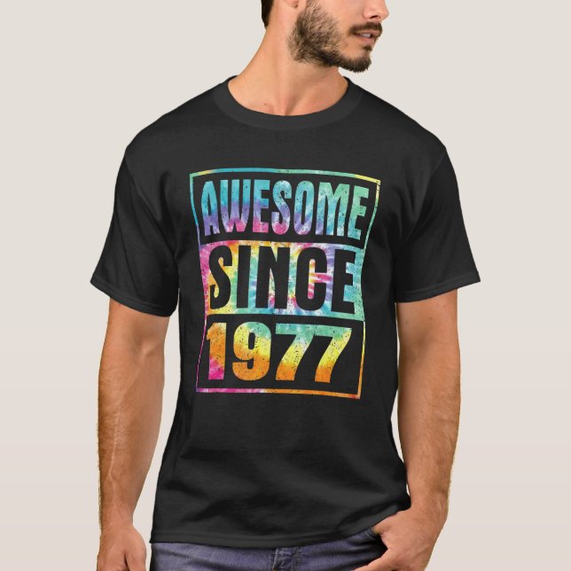 Awesome Since 1977 45 Years Old 45th Birthday Tie  T-Shirt (Front)
