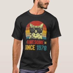 Awesome Since 1978 45th Birthday   Cat   T-Shirt
