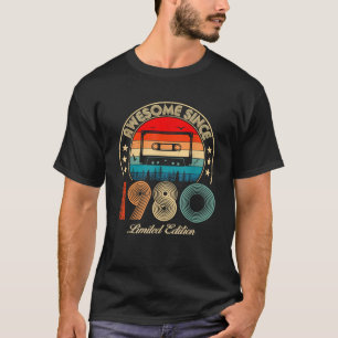 Awesome Since 1980 Classic Birthday 1980 Cassette T-Shirt