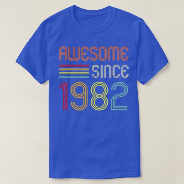 Awesome Since 1982 40th Birthday Retro  T-Shirt (Design Front)
