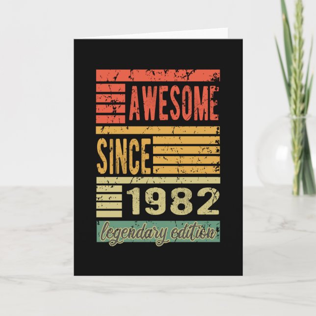 Awesome Since 1982 Birthday Gift Card (Front)