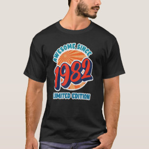 Awesome Since 1982 Retro Vintage Sunset 40th Birth T-Shirt