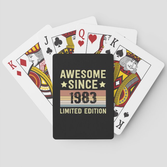 Awesome Since 1983 Birthday Playing Cards (Back)
