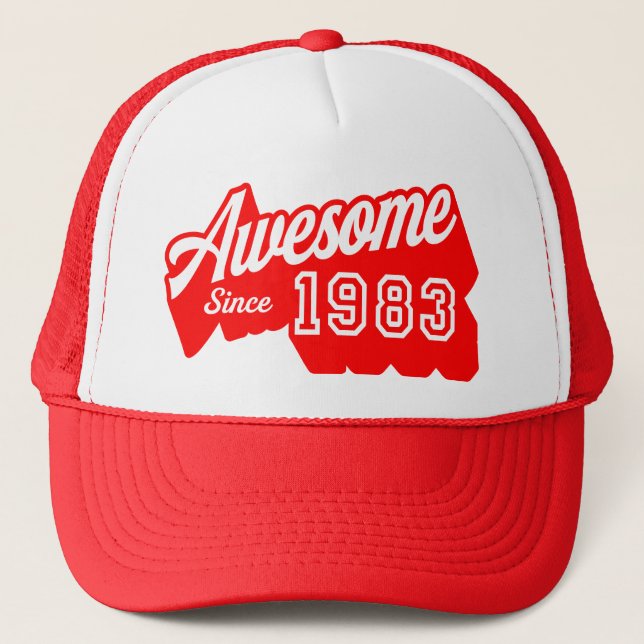 AWESOME SINCE 1983 Trucker Hat (Front)