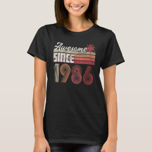 Awesome Since 1986 36th Birthday Gif Retro Vintage T-Shirt