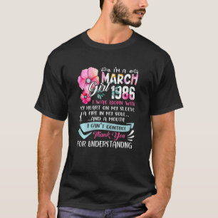 Awesome Since 1986 36th Birthday I'm A March Girl T-Shirt