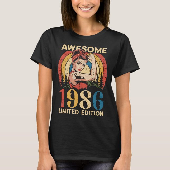Awesome Since 1986 Retro 40th Women's Birthday  T-Shirt (Front)