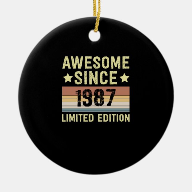 Awesome Since 1987 Birthday Ceramic Ornament (Front)